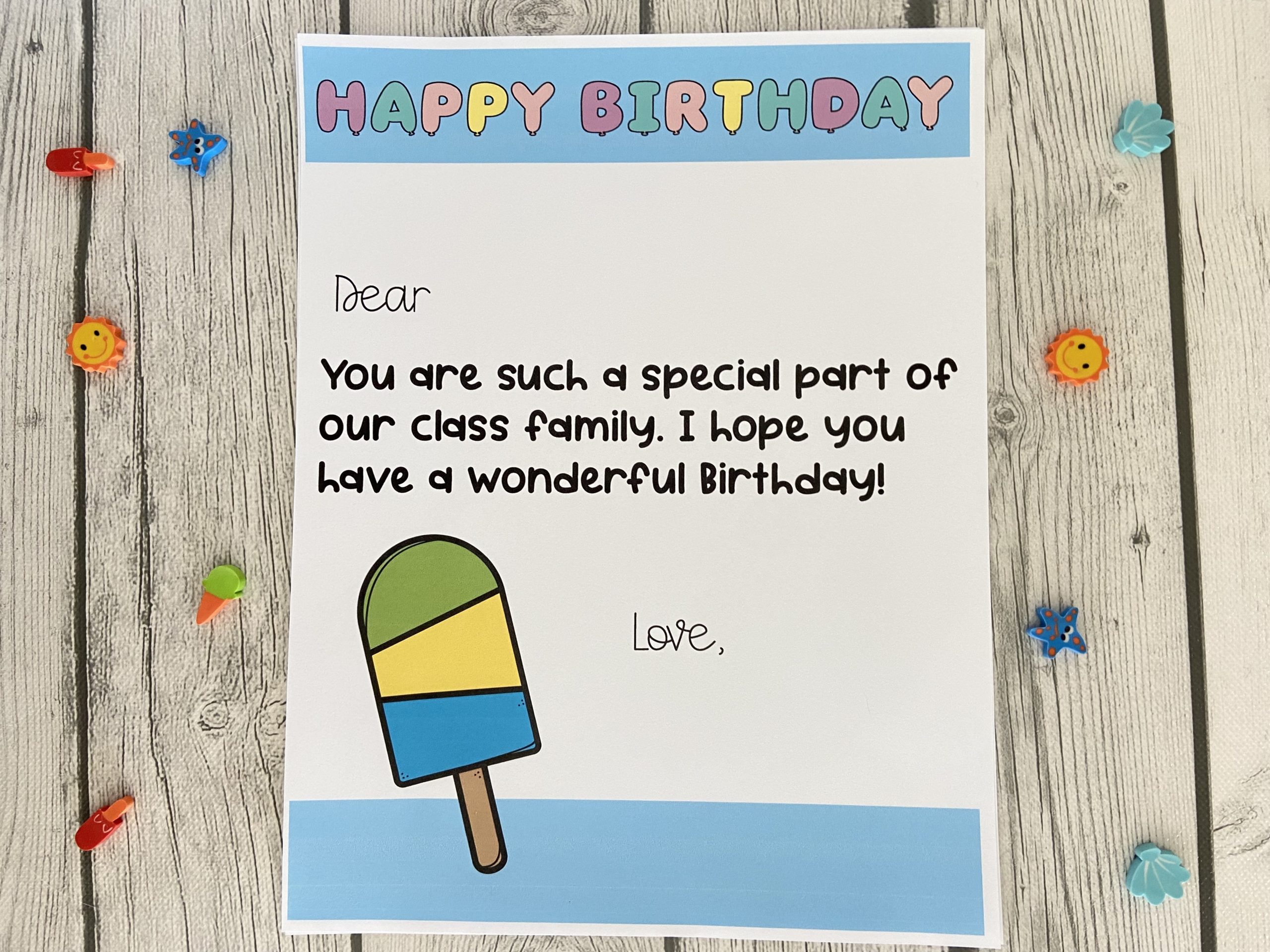 summer Birthday letter